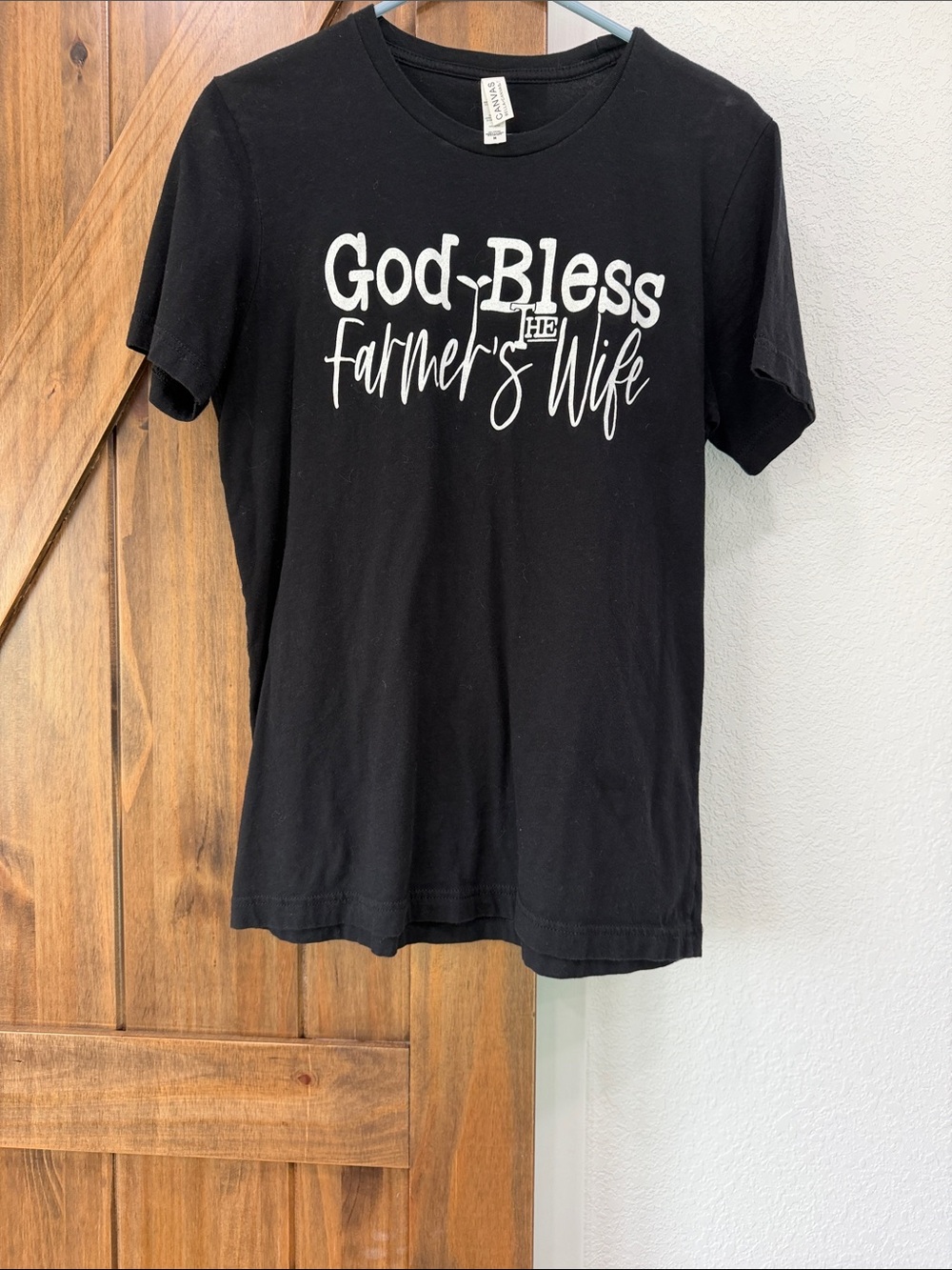God Bless The Farmer's Wife Black Graphic Tee - Comfort Crew